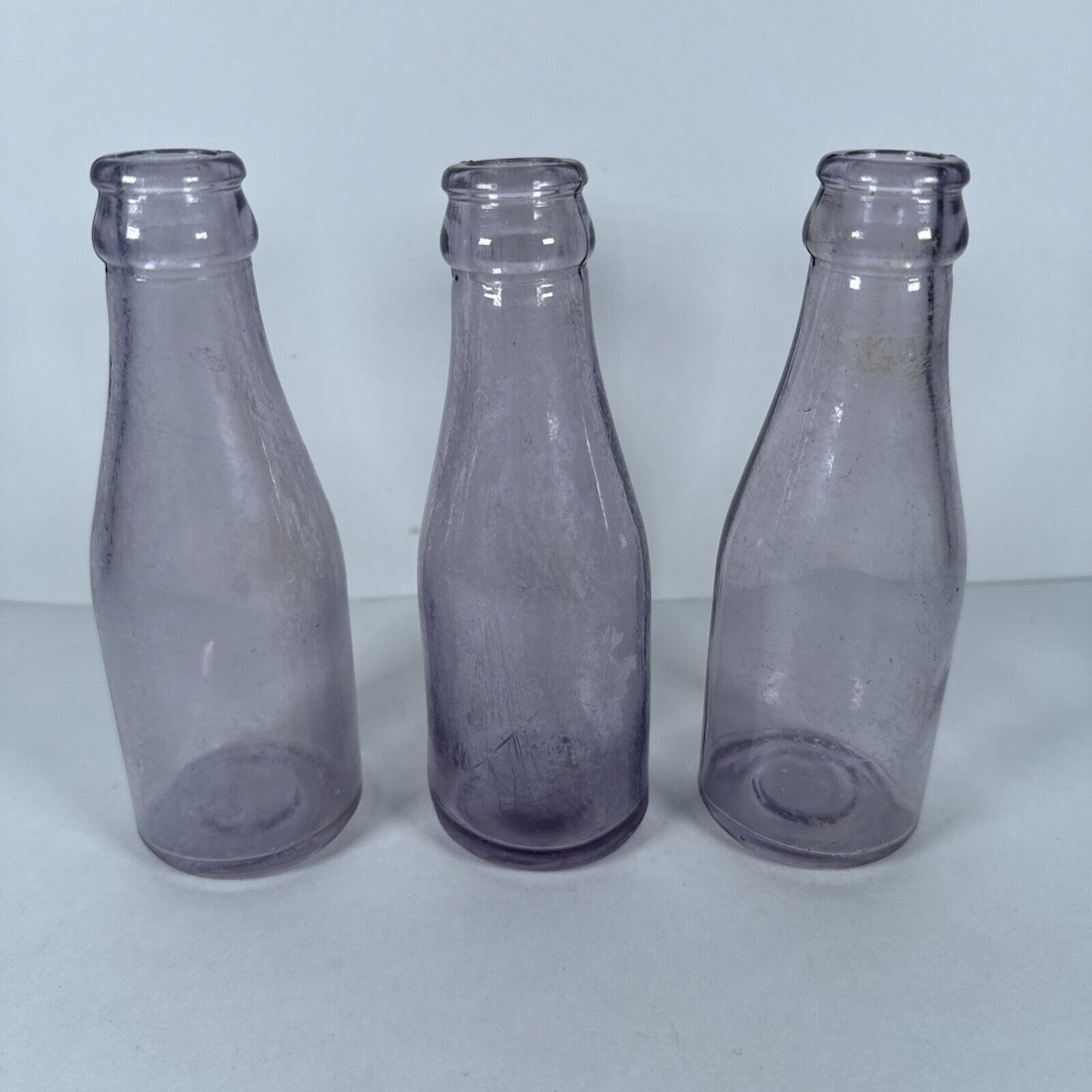 Antique Amethyst Medicine Perfume Bottles Sun Colored Purple Vintage Old Lot - 3