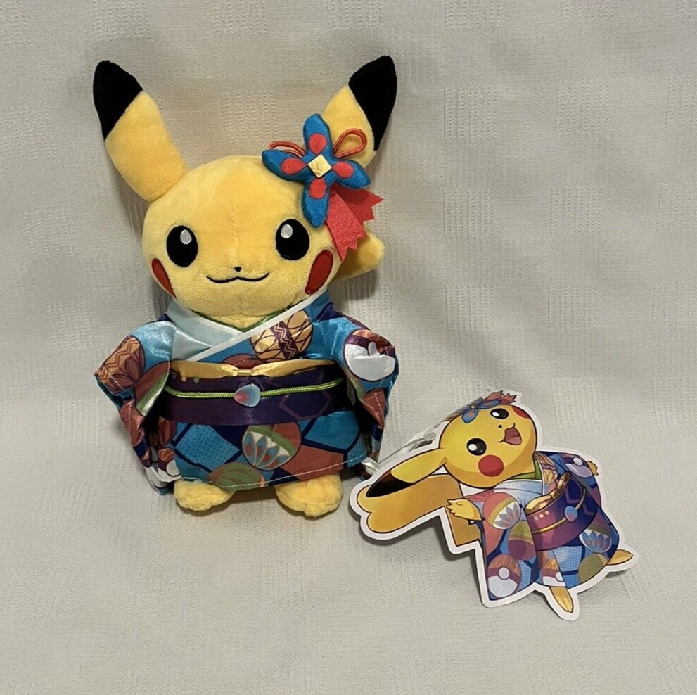 Pokemon Center Japan Pikachu Kanazawa Kimono Stuffed Plush Doll New with Tags