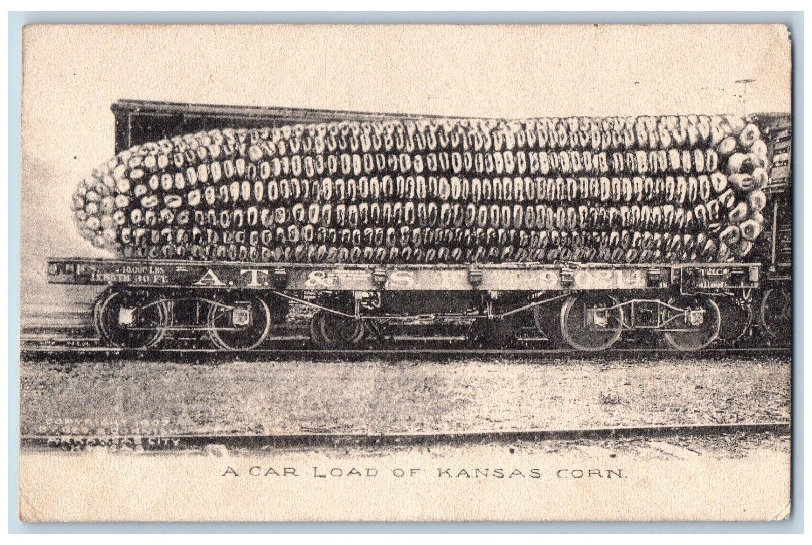 Clinton Iowa IA Postcard A Car Load Of Kansas Corn Exaggerated 1923 Vintage