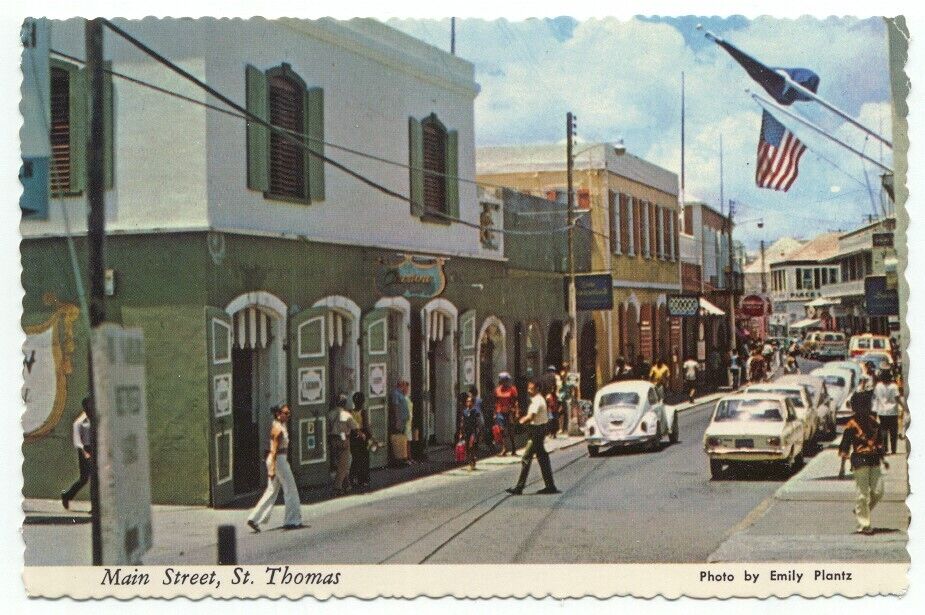St. Thomas U.S. Virgin Islands Main Street Charlotte Amalie Postcard