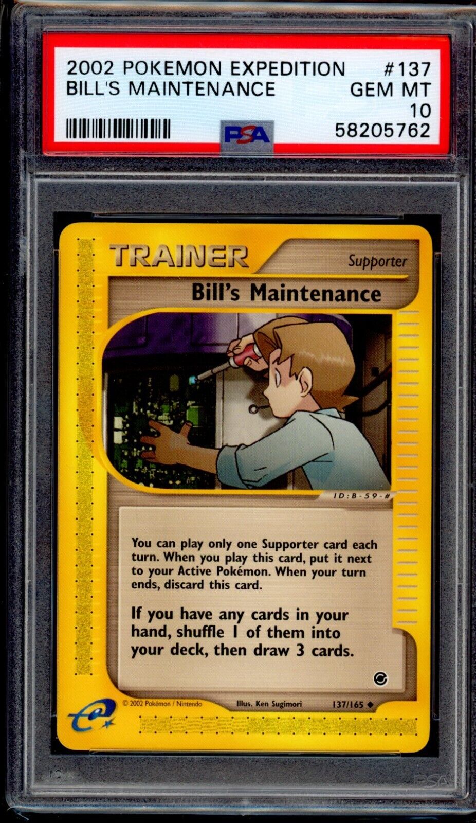 PSA 10 Bill's Maintenance 2002 Pokemon Card 137/165 Expedition