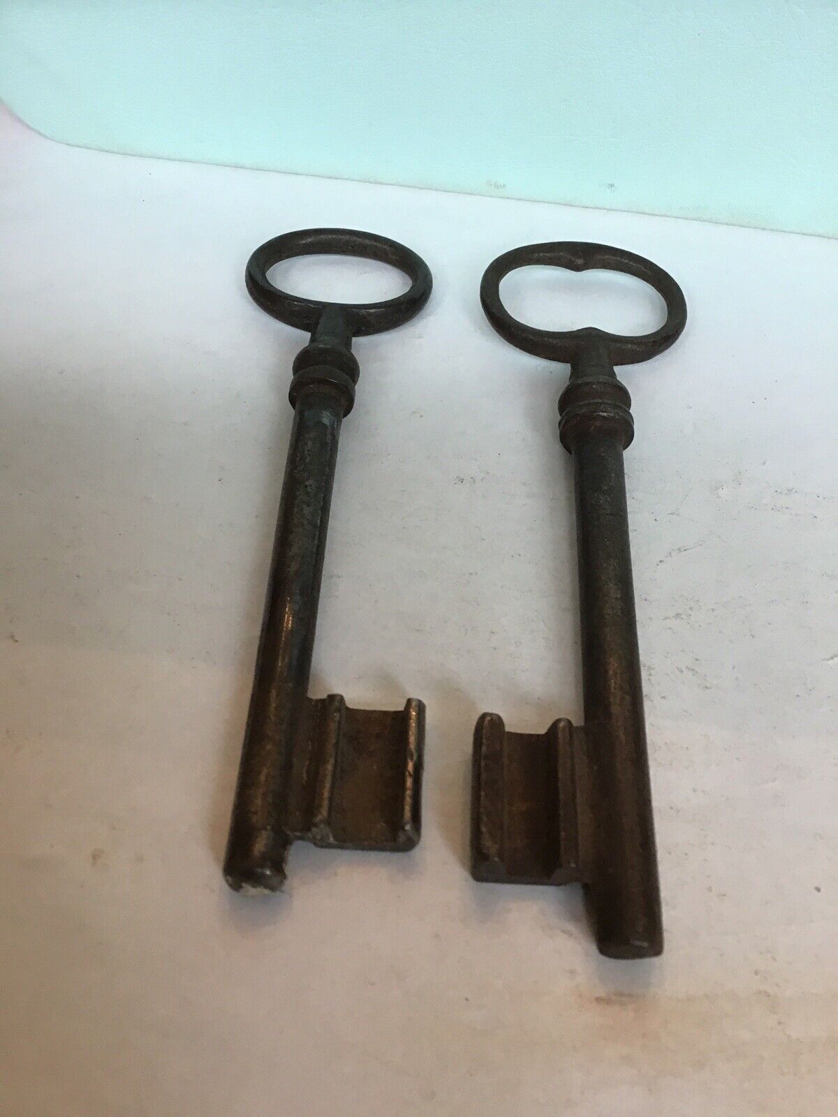 2 Antique Iron Skeleton Key 4.25” Long