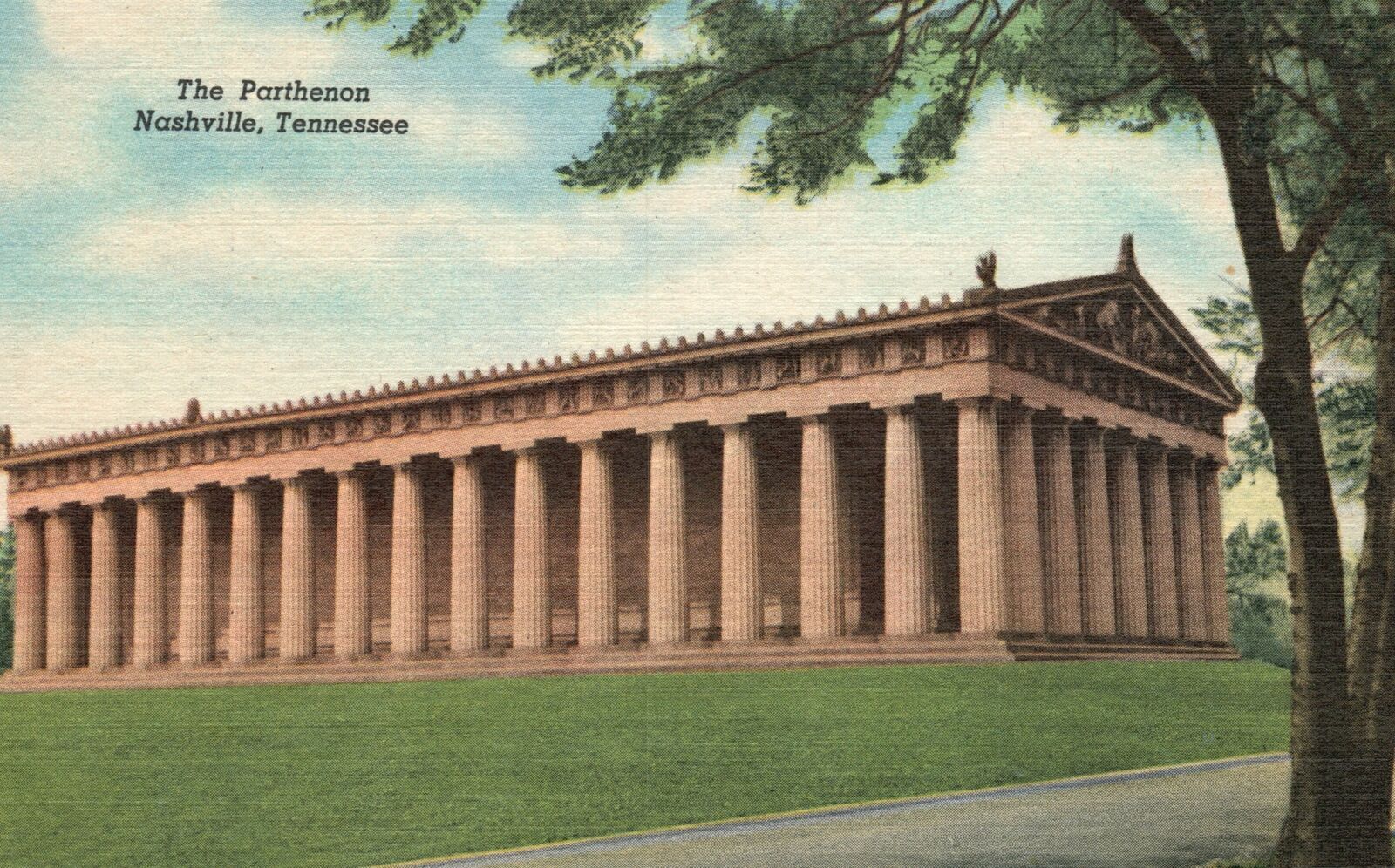 Vintage Postcard Parthenon Centennial Park Tourist Spot Nashville Tennessee TN