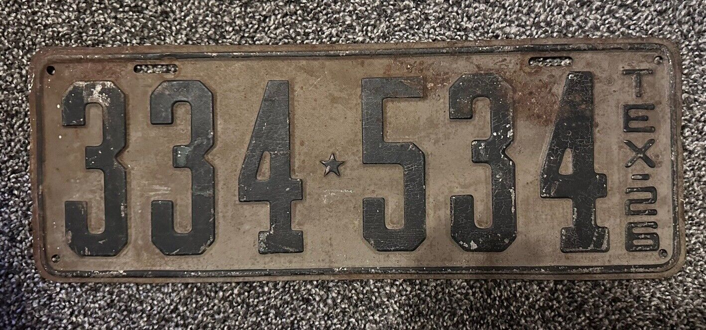 Vintage Texas License Plate 1926