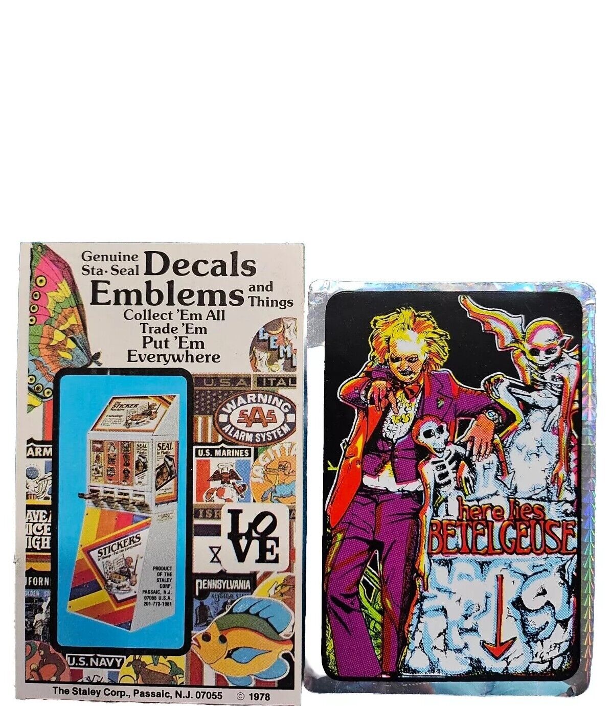 Vintage 80s, 90s, Vending Machine Horror Movie Sticker Prism Beetlegeuse 