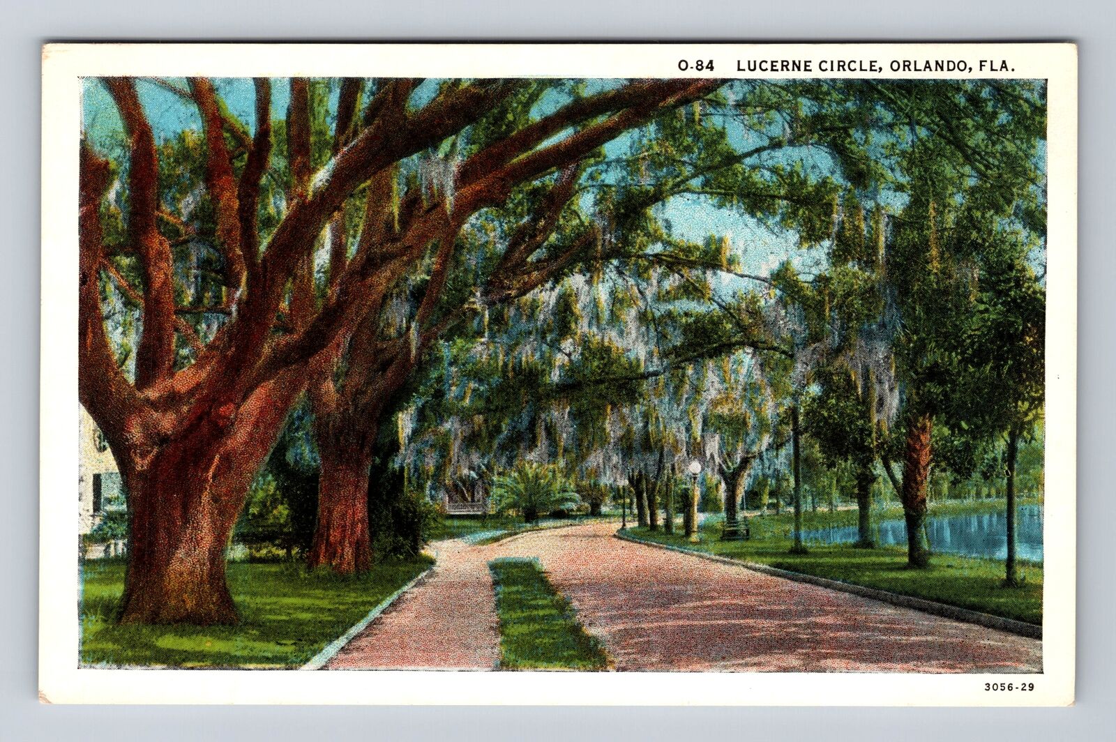 Orlando FL-Florida, Lucerne Circle, Antique, Vintage Postcard