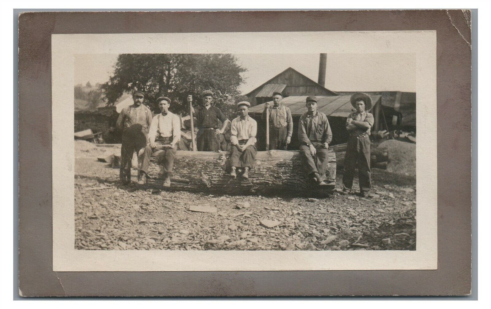 RPPC Logging Sawmill Forestry Lumberjacks at Camp Vintage Real Photo Postcard
