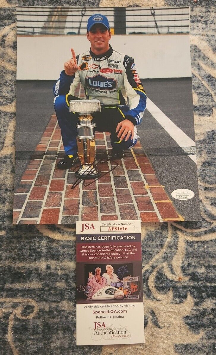 JIMMIE JOHNSON SIGNED 8X10 PHOTO NASCAR RACING CHAMP JSA AUTHENTICATED #AP81616