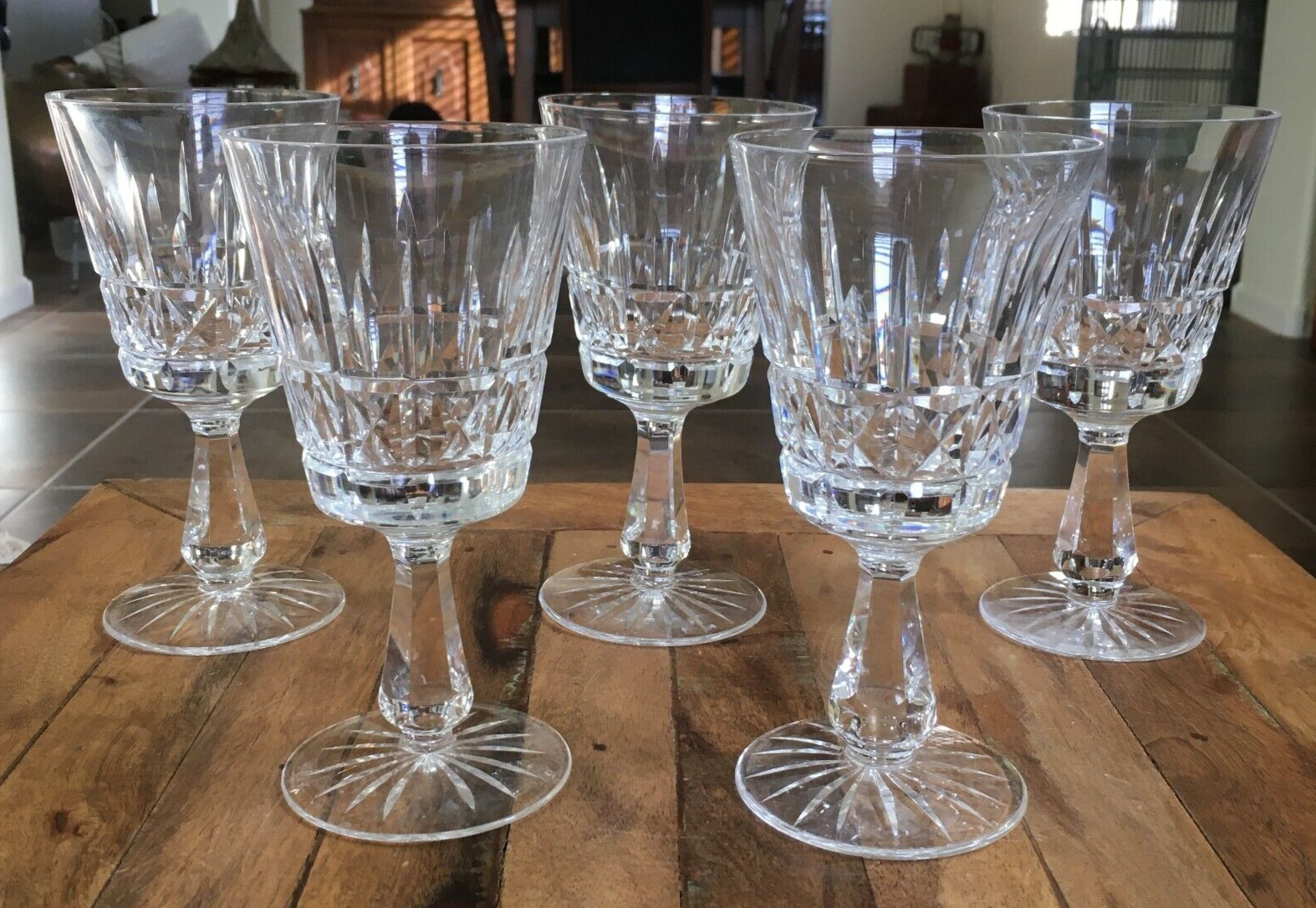 5 Lot Waterford Kylemore Water Goblets Glasses Set 6.75\