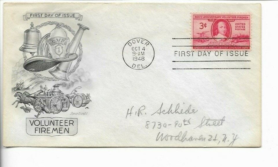 1948-FIRST DAY COVER-#971-VOLUNTEER FIREMEN ISSUE