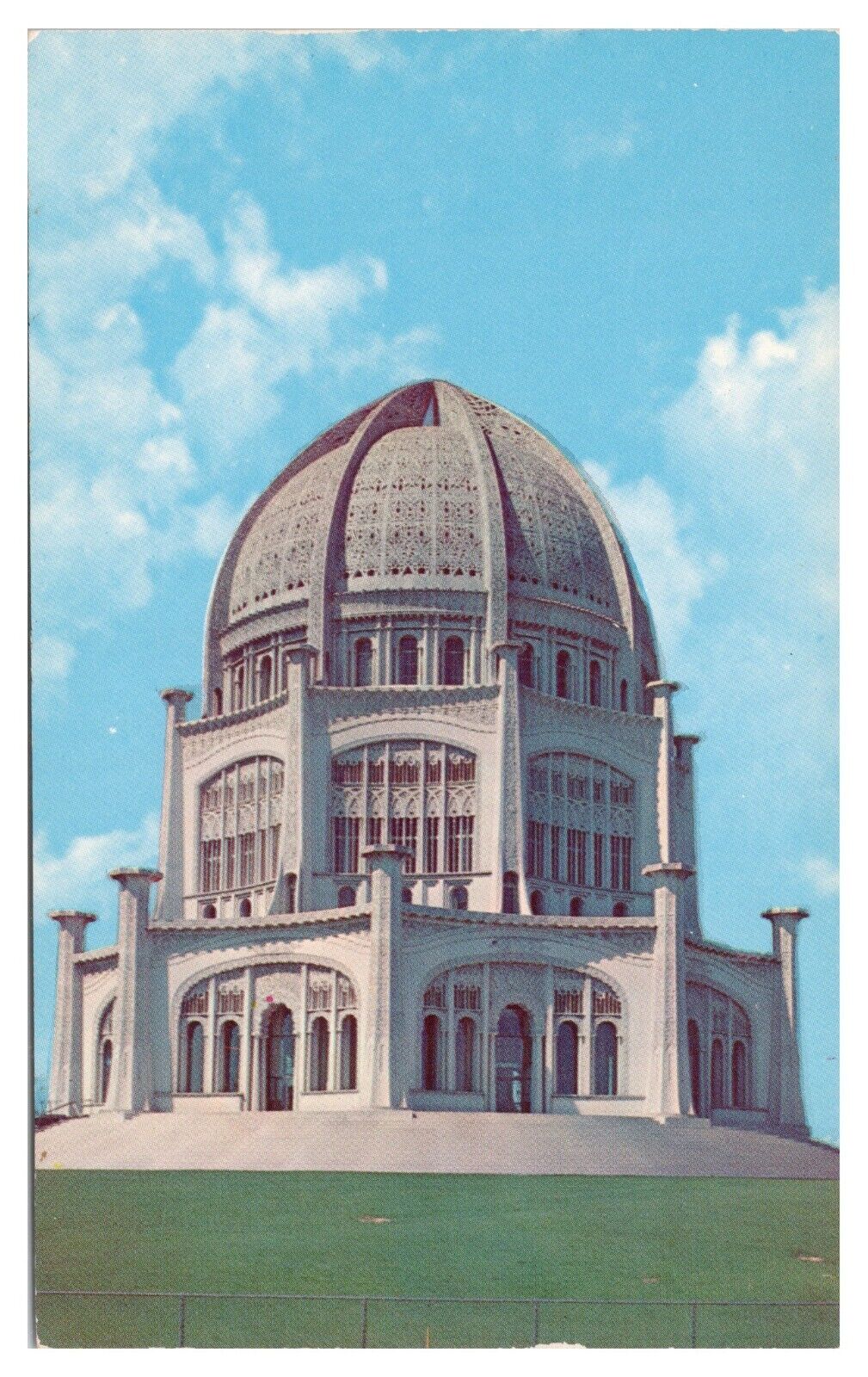 Vintage Baha\'I House of Worship Wilmette IL Postcard Unposted Chrome