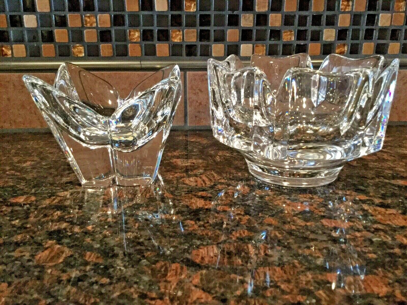 2 Orrefors Crystal Candy Dish or bowls Signed/numbered