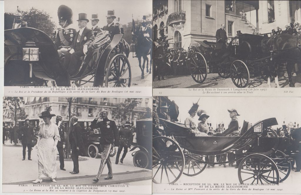 DENMARK ROYALTY King Visit 1907 Paris 56 Vintage Postcards (L5386)