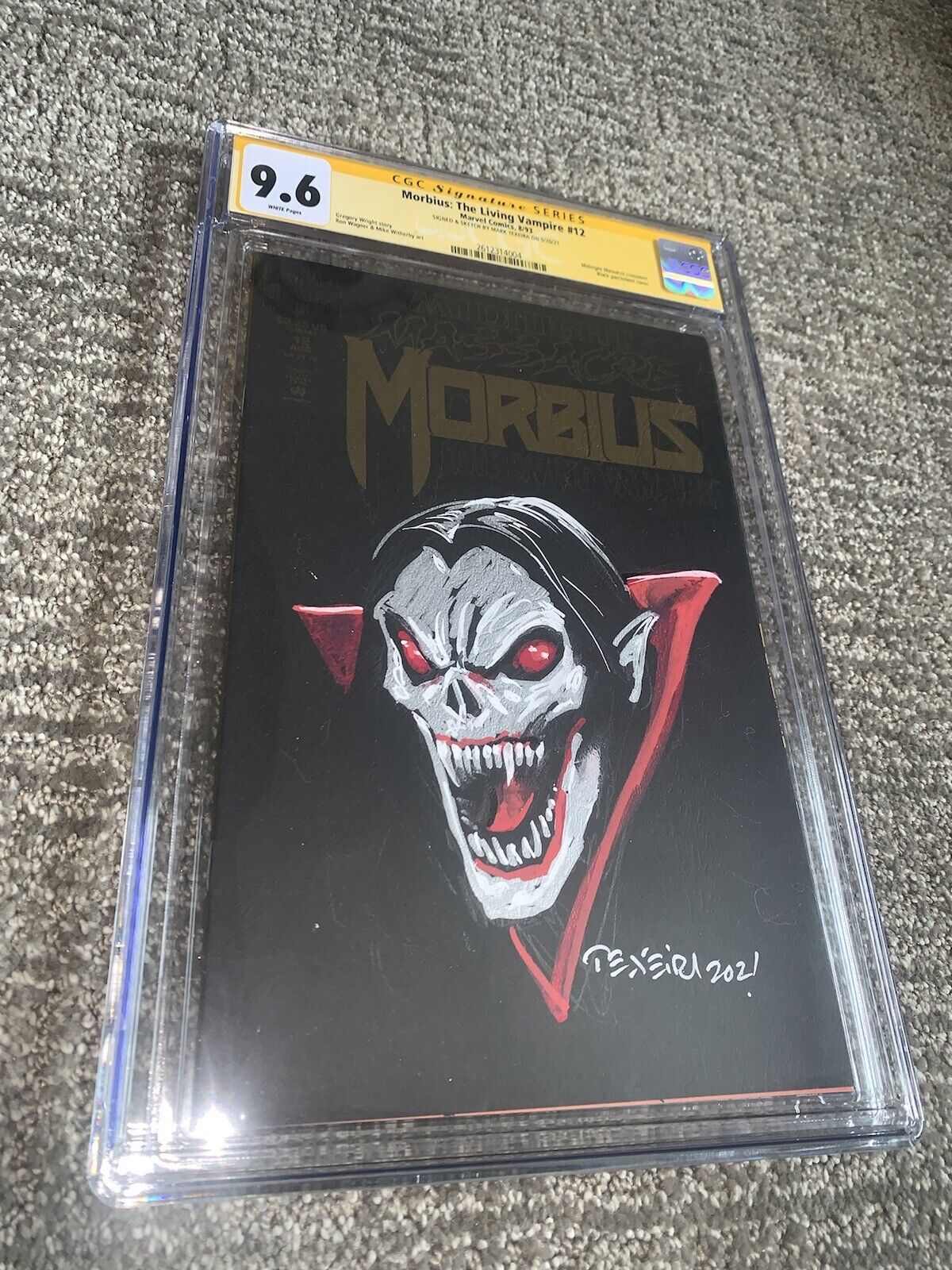 Morbius the Living Vampire 12 Signed Sketch Remark Mark Texeira CGC 9.6 🧛