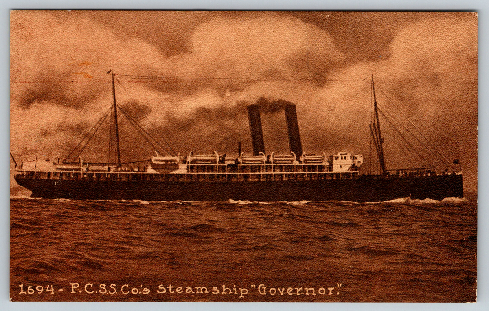 c1910s P.C.S.S Co. Steamship Governor Antique Postcard