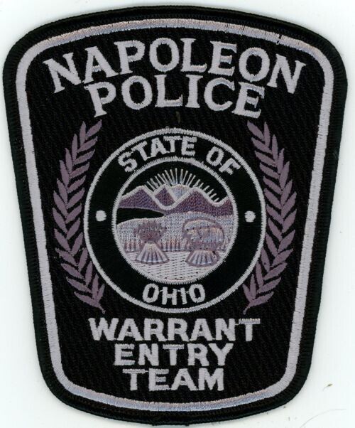 OHIO OH NAPOLEON POLICE WARRANT ENTRY TEAM NICE SHOULDER PATCH SHERIFF
