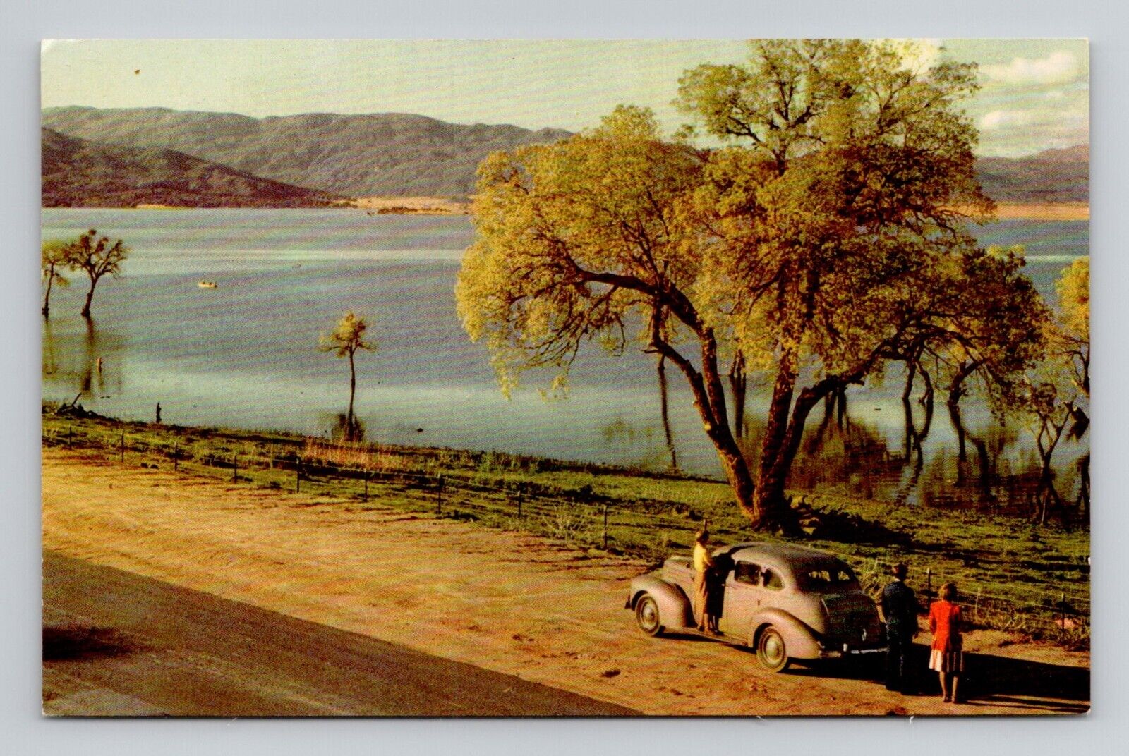 Postcard Henshaw Lake San Diego California CA, Union Oil Vintage Chrome F8