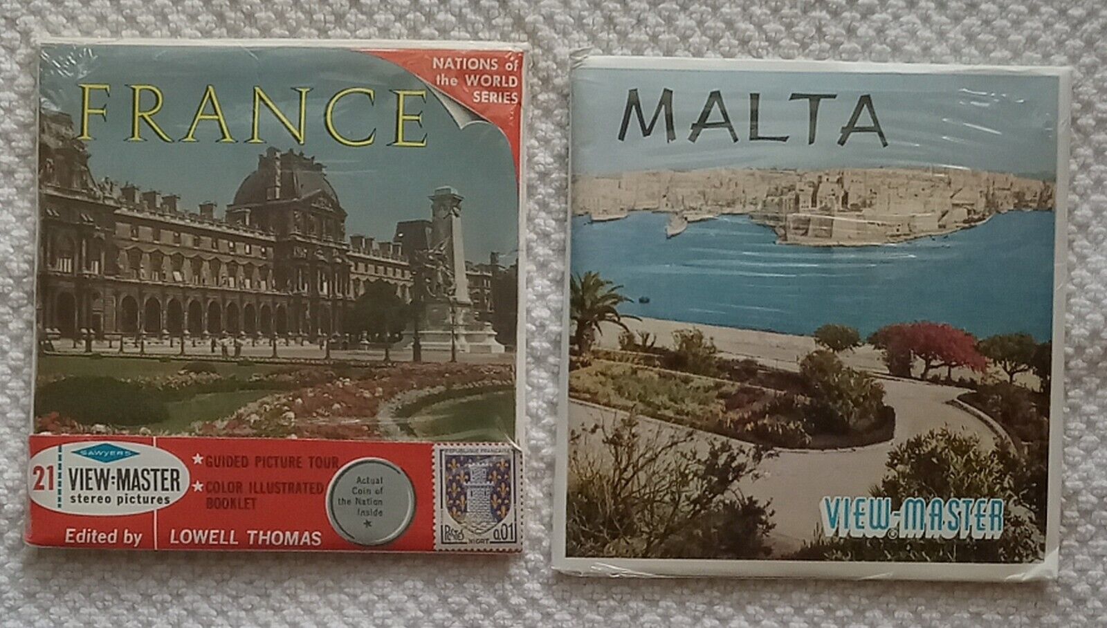 2)Viewmaster Reel Packets, C 090/B 172, Malta/France, Good Color