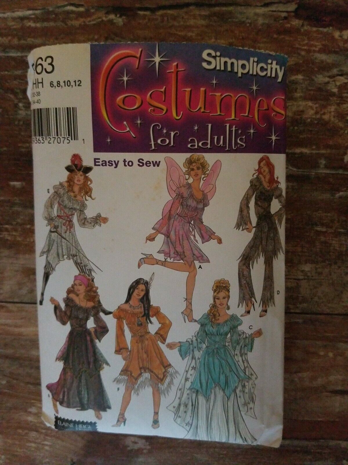 Simplicity 5363 Misses Costume Fairy Pirate Gypsy Temptress Sizes 6-12 Halloween