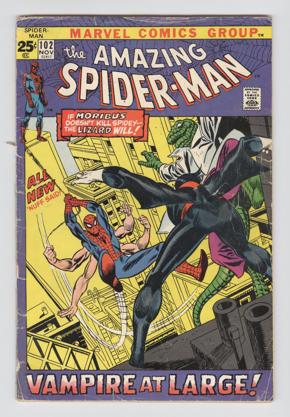 Amazing Spider-Man #102 November 1971 G+ Morbius