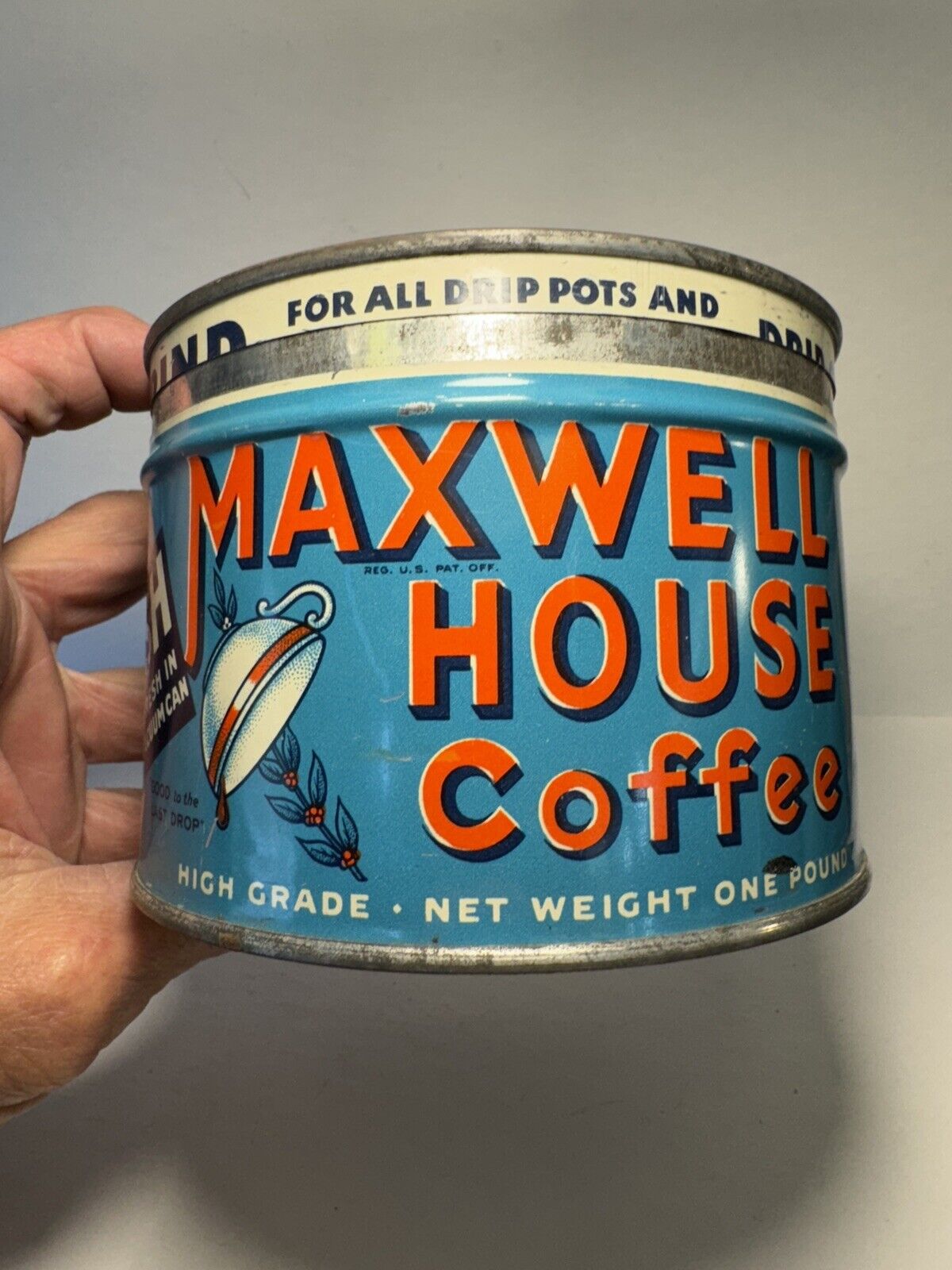 MAXWELL HOUSE COFFEE / Tin Advertising Can - 1 LB