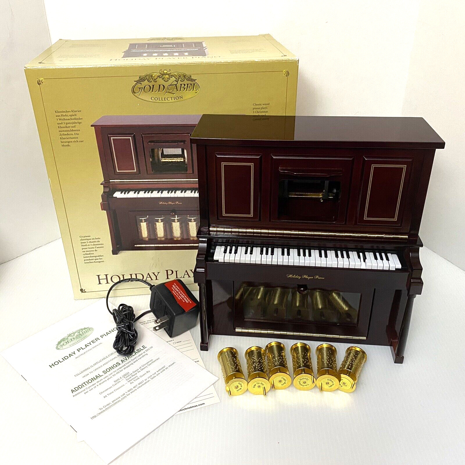 Vtg Mr. Christmas Gold Label Holiday Player Musical Piano 6 Cylinder NMIB New