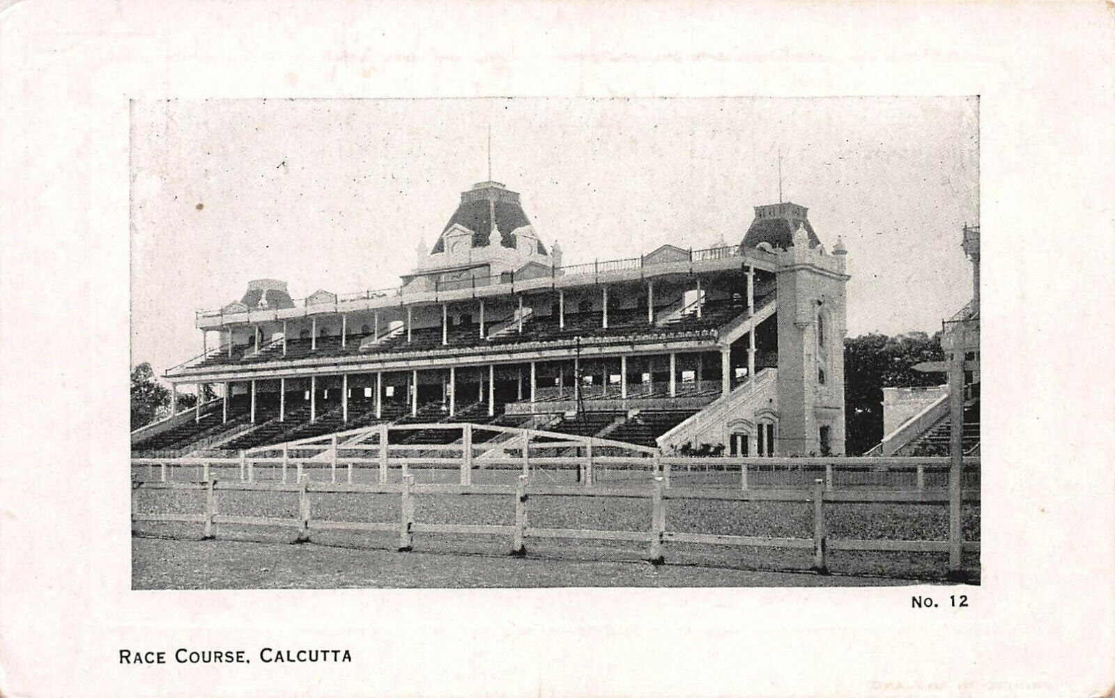 Race Course, Calcutta, India, Early Postcard, Unused