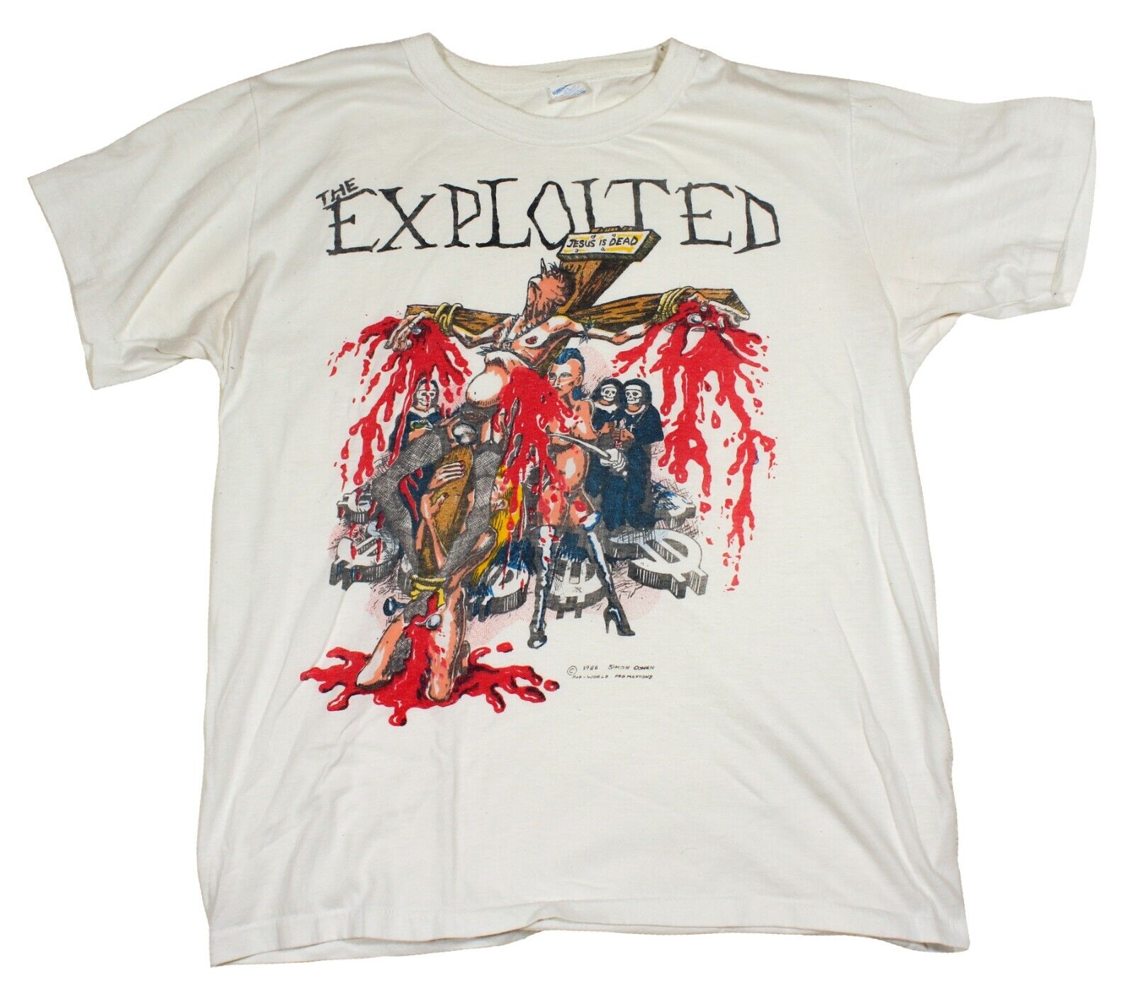 The Exploited - Jesus is Dead Original Vintage T-Shirt 1986