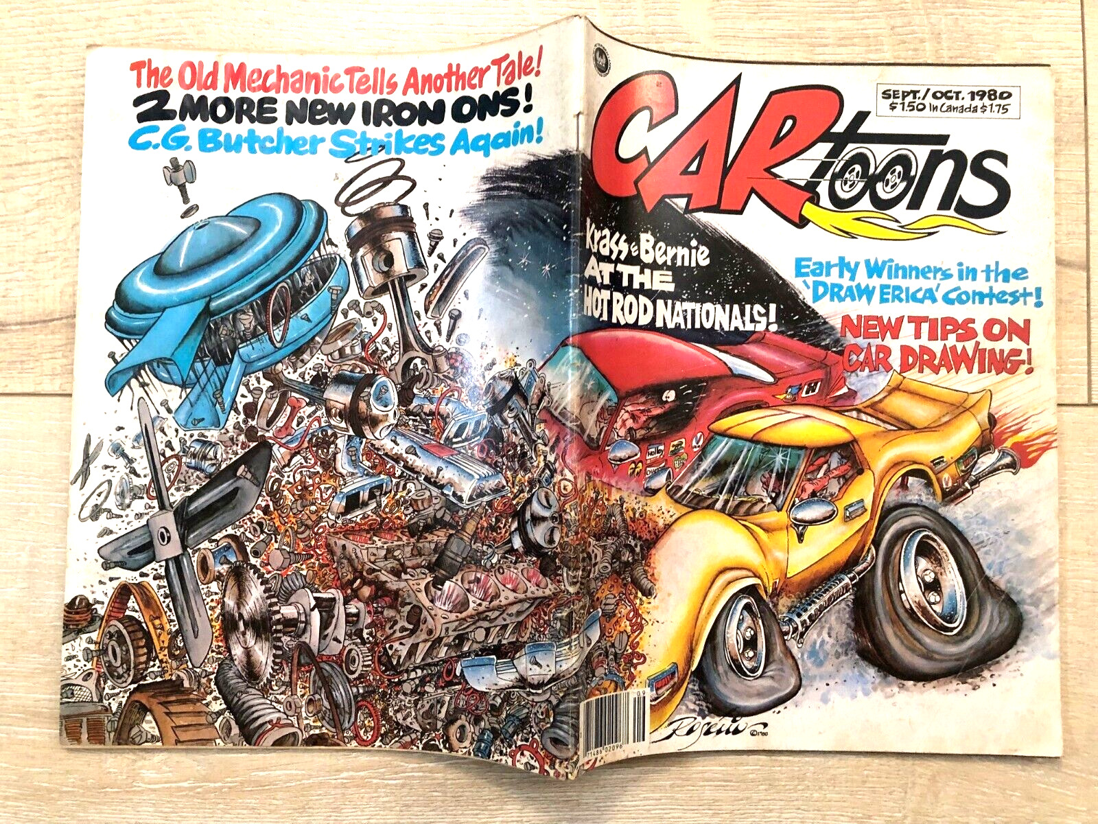 Vintage 1980 Sept-Oct  CARtoons Comic Book Complete 68-pg + 2 unused IRON-ONS
