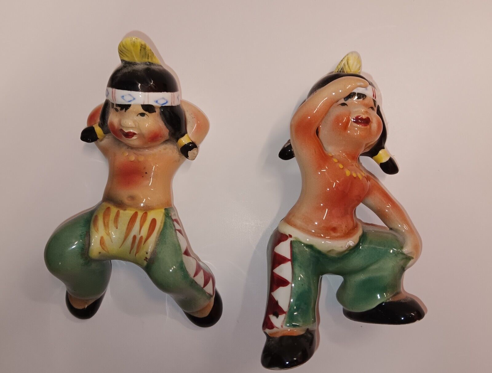 2 Original Ucagco Cermic Native American Children Figurines, 5