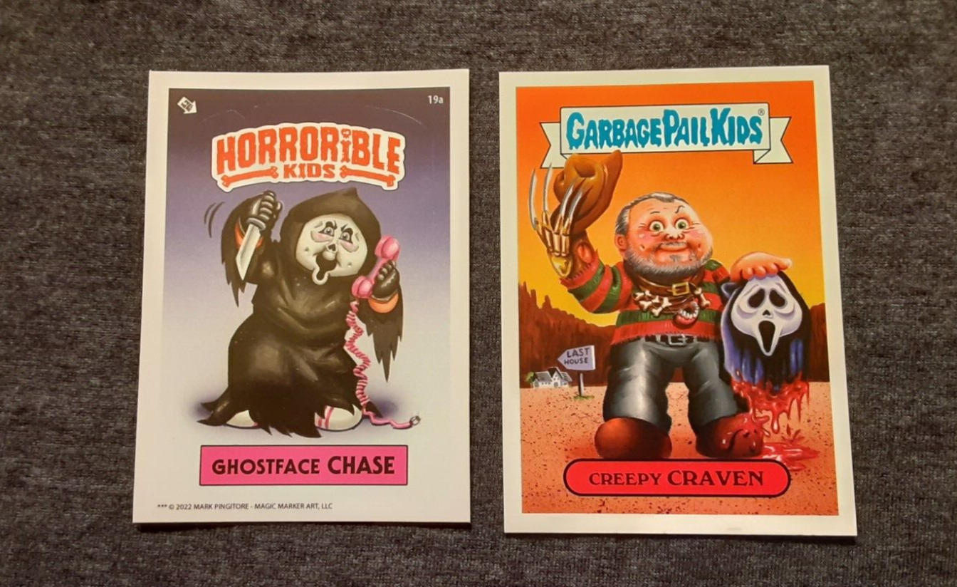 garbage pail kids  OH, THE HORROR-IBLE  scream  creepy craven  wes craven