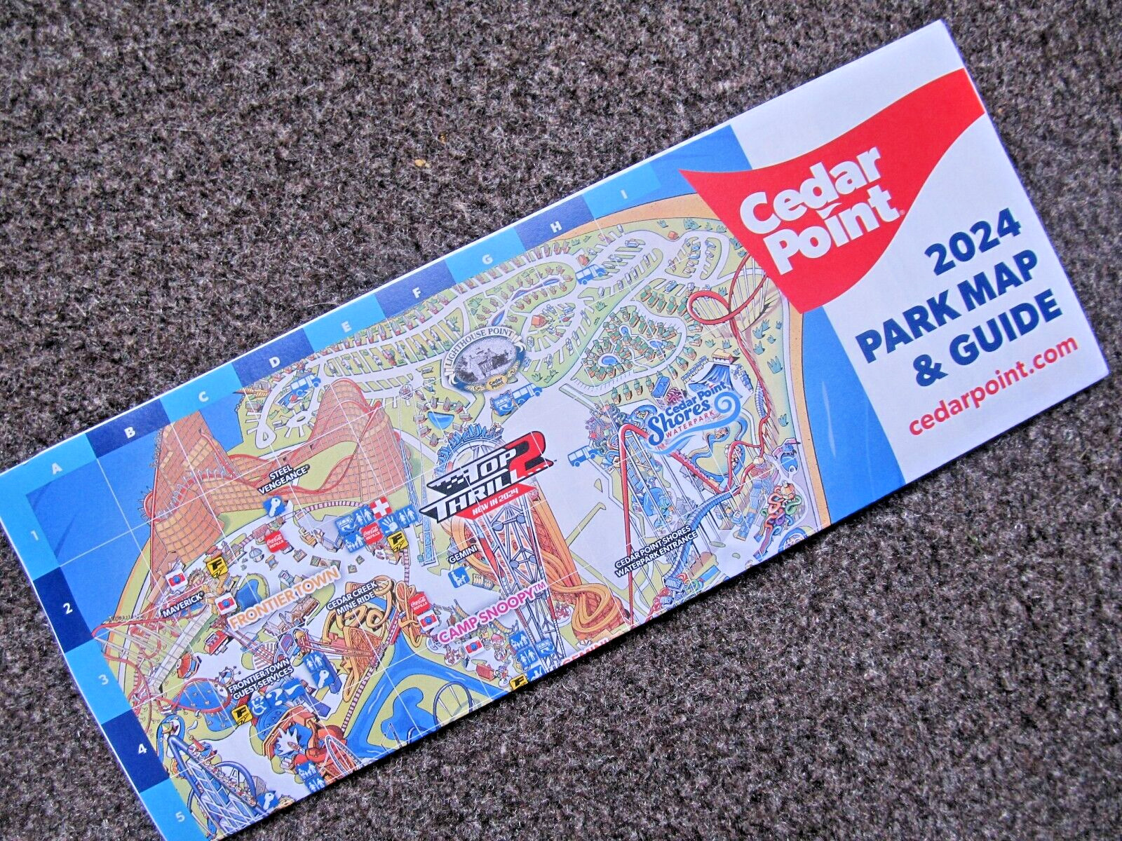 NEW ~ 2024 Cedar Point Amusement Park ~ Park Map / Guide Brochure with new TT2