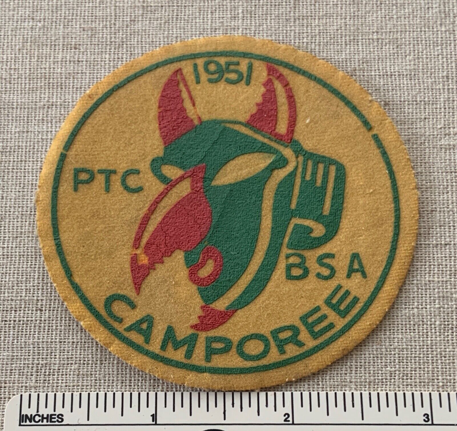 Vintage 1951 PINE TREE COUNCIL Boy Scout Camporee PATCH BSA PTC Camp Badge