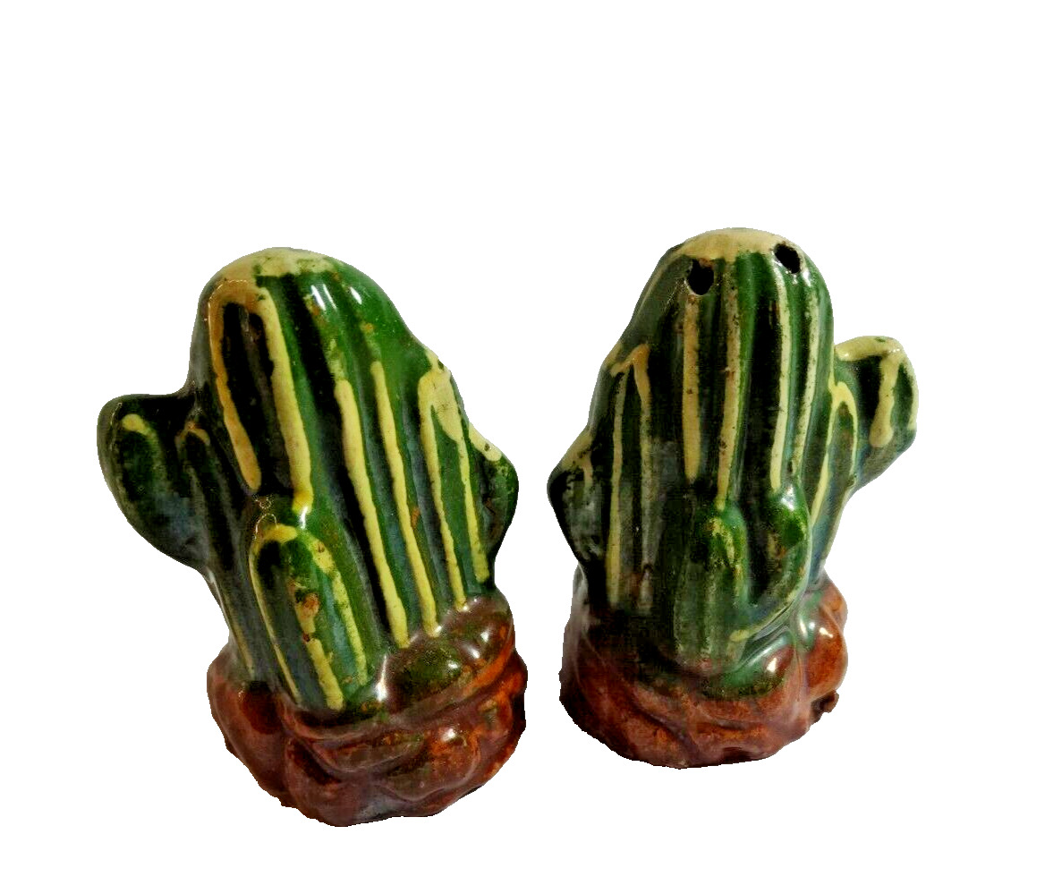 Neat Antique Cactus Salt & Pepper Shaker Country Dining Room Décor Table Kitchen