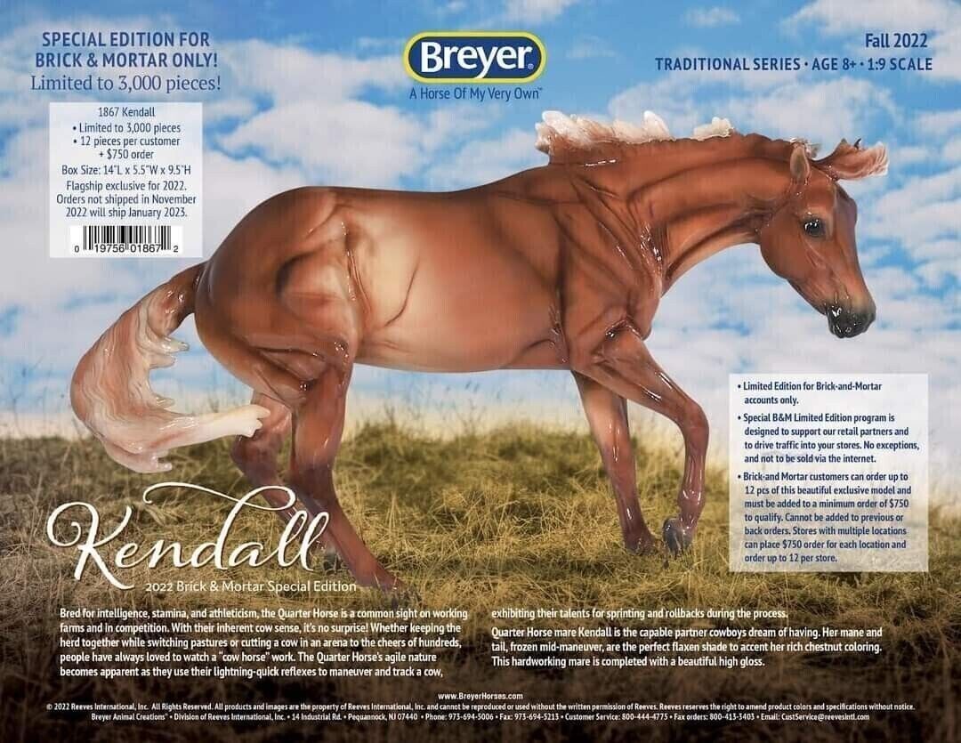 Breyer Traditional 1867 Kendall Brick And Mortar In Hand New from a new case