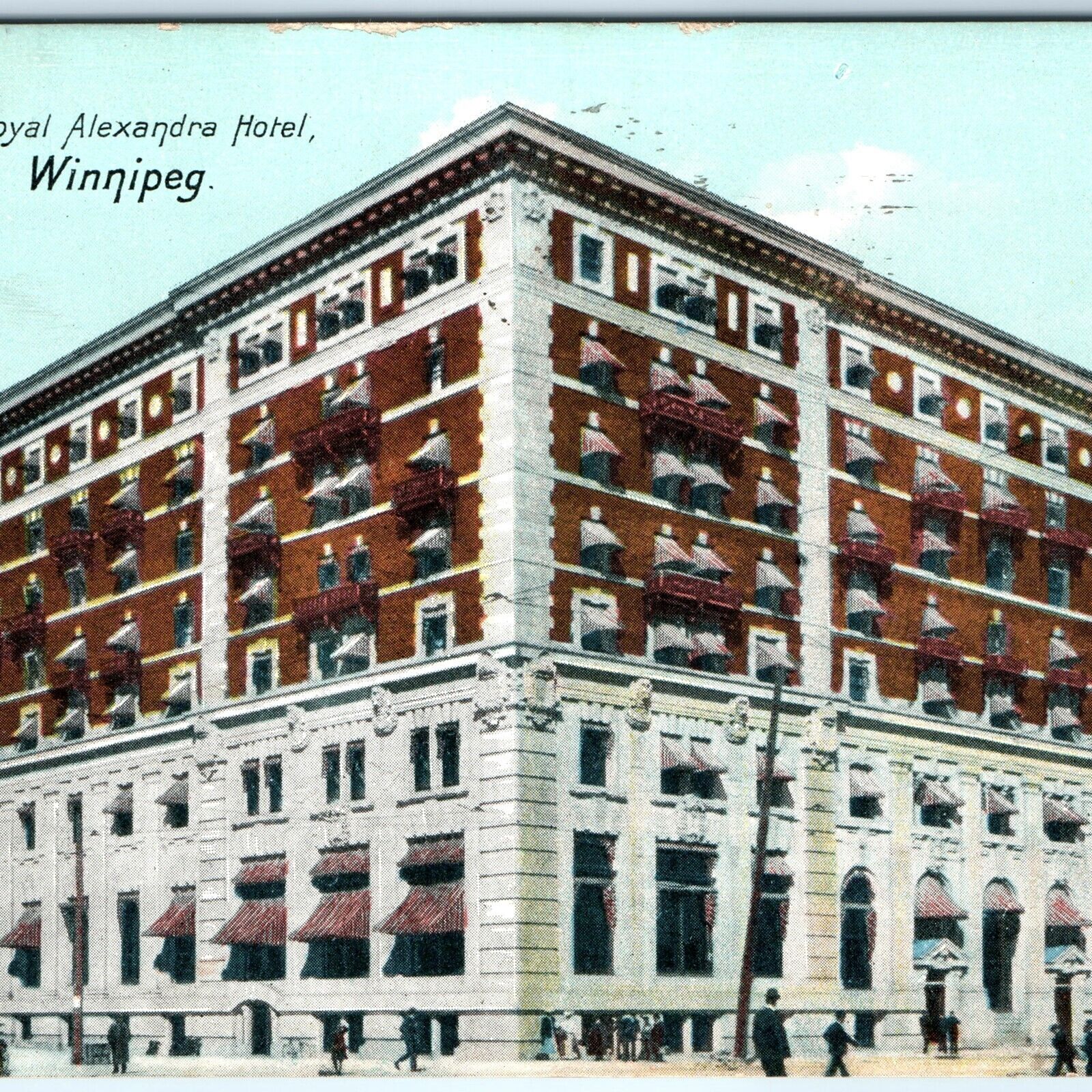 1908 Winnipeg, Manitoba Royal Alexandria Litho Photo Postcard C.S. Co #8 A166