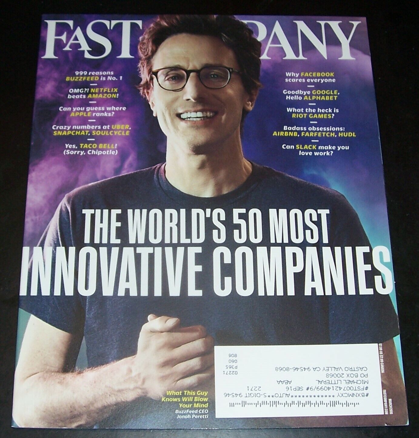 The World's 50 Most Innovative Companies,  FAST COMPANY Mar 2016, Combined Shpg.