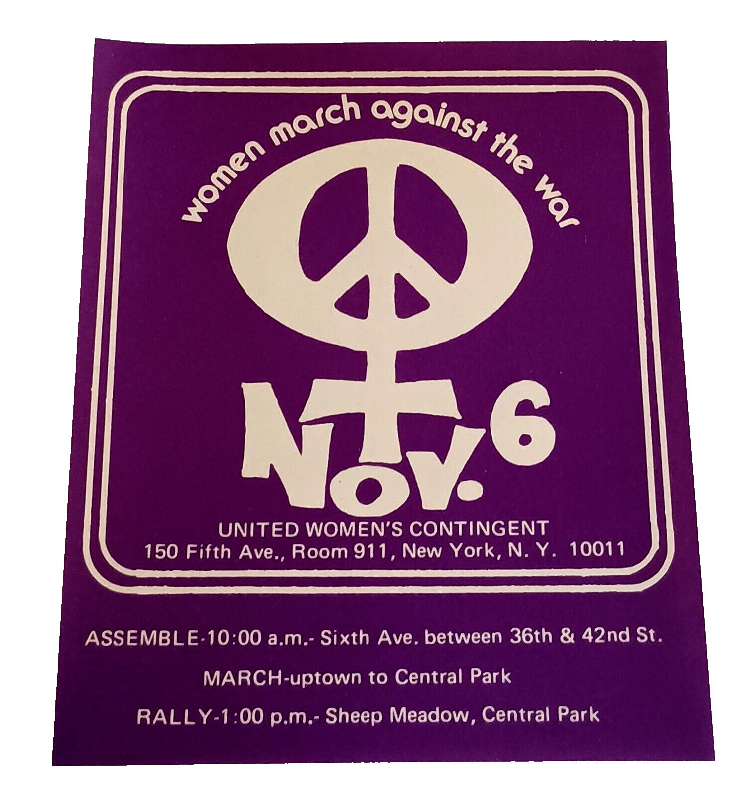 Rare 1960s Women Against Vietnam Anti War Protest Bill Post Mini Poster NOS New