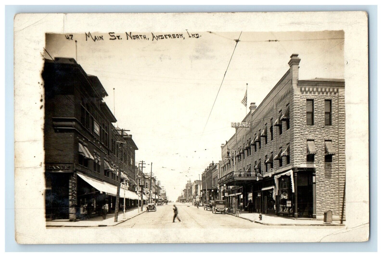 1912 View Of Main Street North Anderson Indiana IN RPPC Photo Antique Postcard