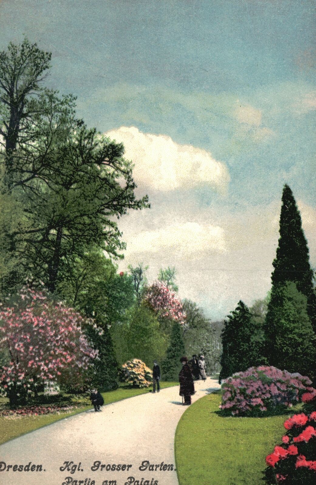 Germany, Dresden Kgl Grosser Garten Partie am Palais, Vintage Postcard