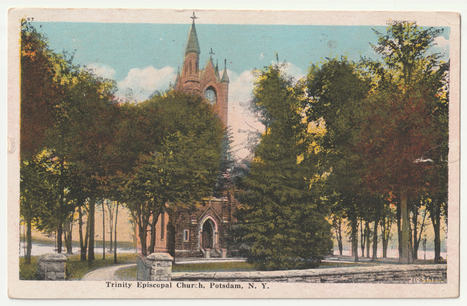 1920s~Potsdam New York NY~Trinity Church Protestant Episcopal~Vintage Postcard