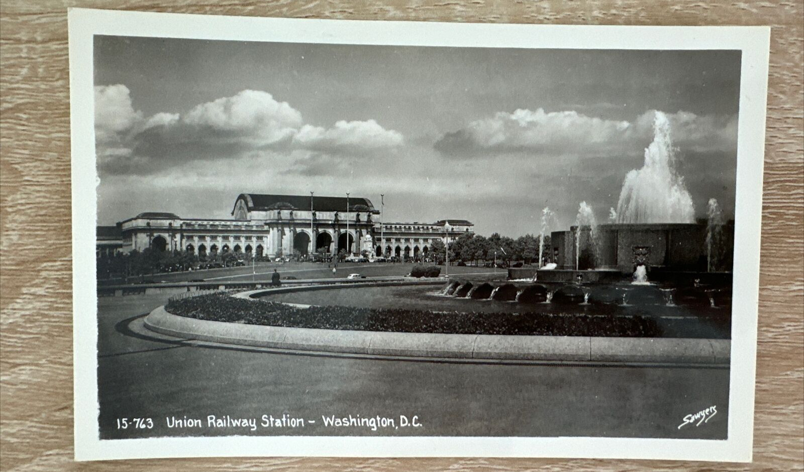 Union Railway Station RPPC Washington DC 1940s Black White