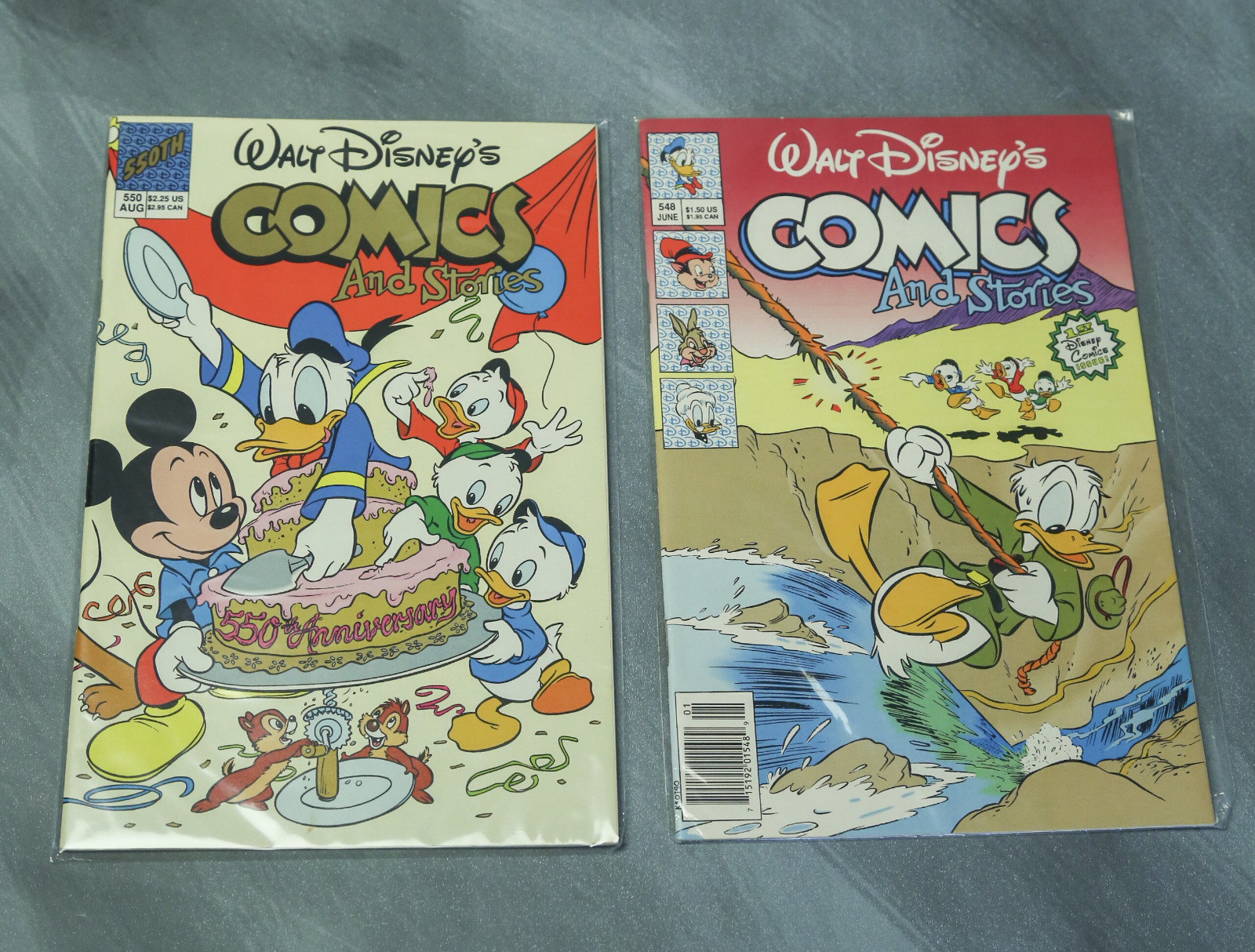 Lot of 2 Walt Disney\'s Comics and Stories 548 550 comic books vintage