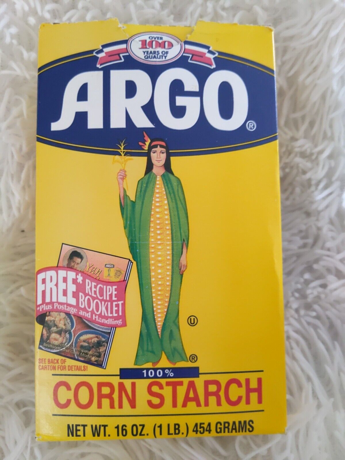Vintage Argo Pure Corn Starch Corn Maiden Box Great Display Native American 