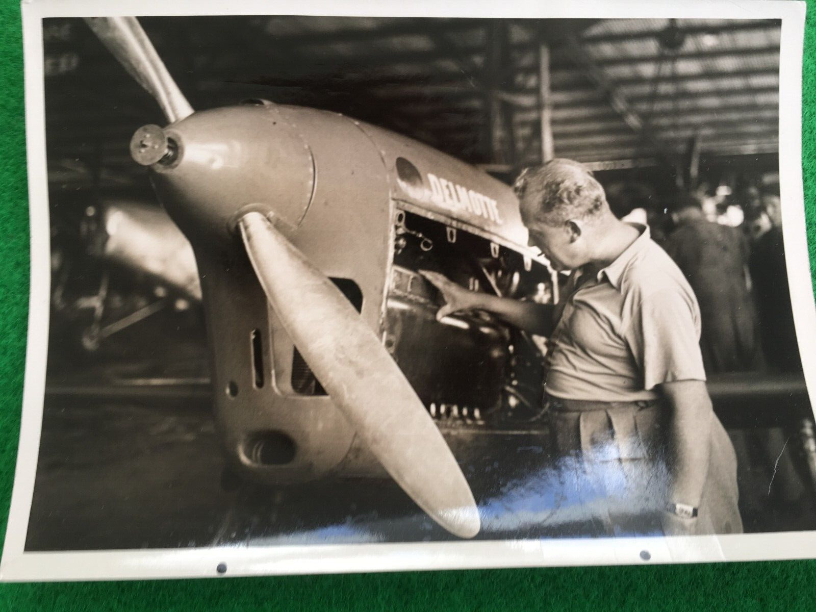 Raymond Delmotte   ENGINEER ALBERT  INSPECTS Caudron C 460  at  Istres  1000KM