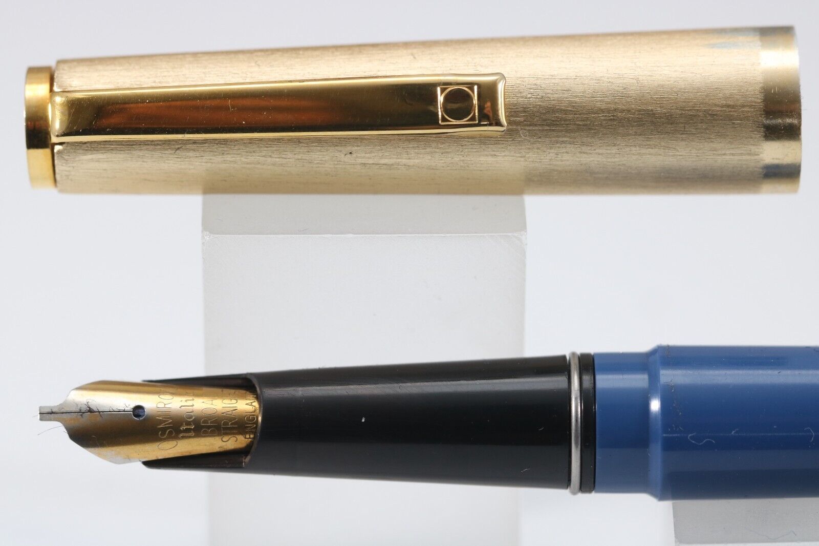 Vintage Osmiroid Viscount Rolatip Italic Broad Straight Dark Blue Fountain Pen
