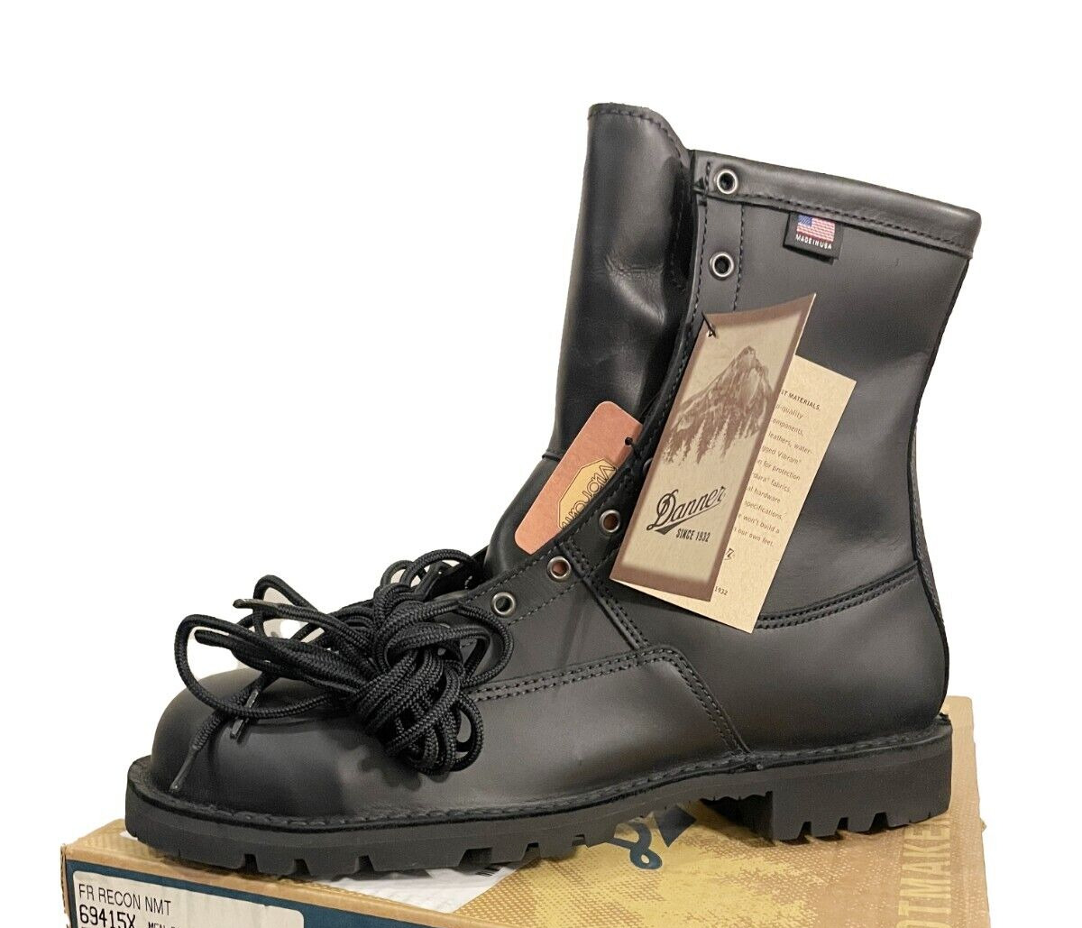 Danner Men\'s FR RECON NMT Black Boot - Steel Toe - New In Box Size 13.5-D
