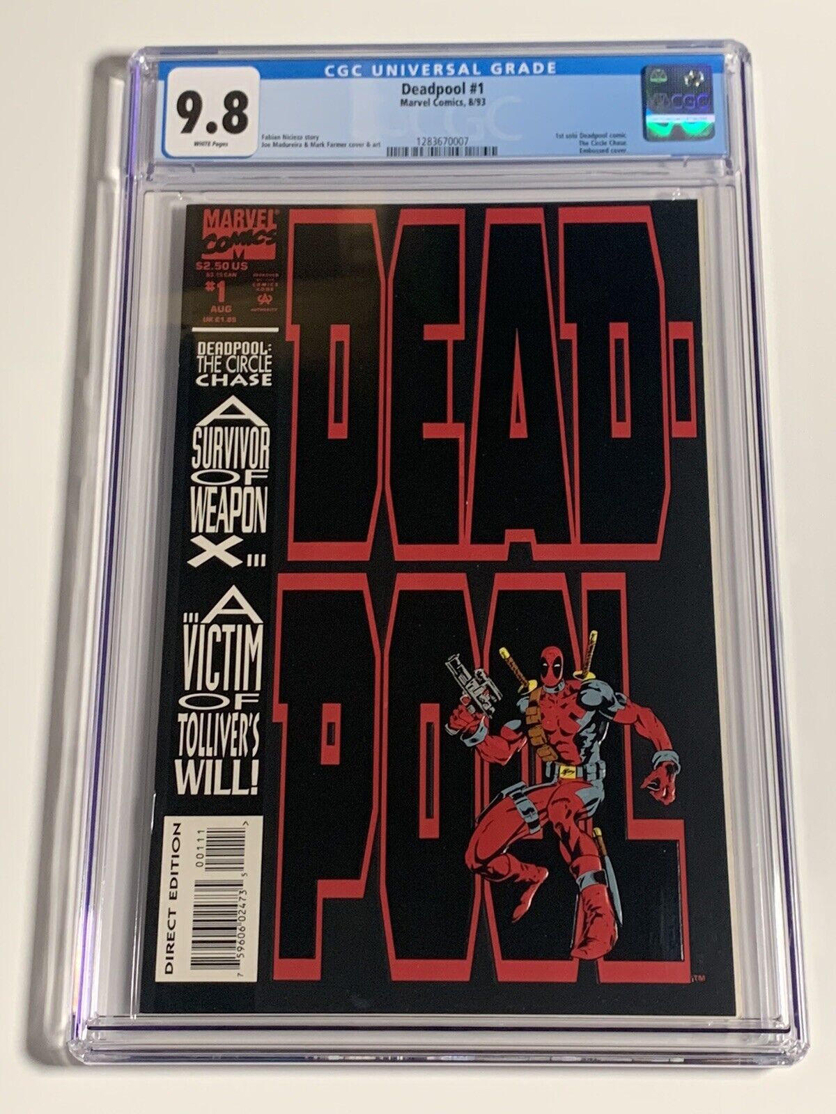 DEADPOOL: The Circle Chase #1 CGC 9.8 White  Marvel Comics (1993) FIRST SOLO