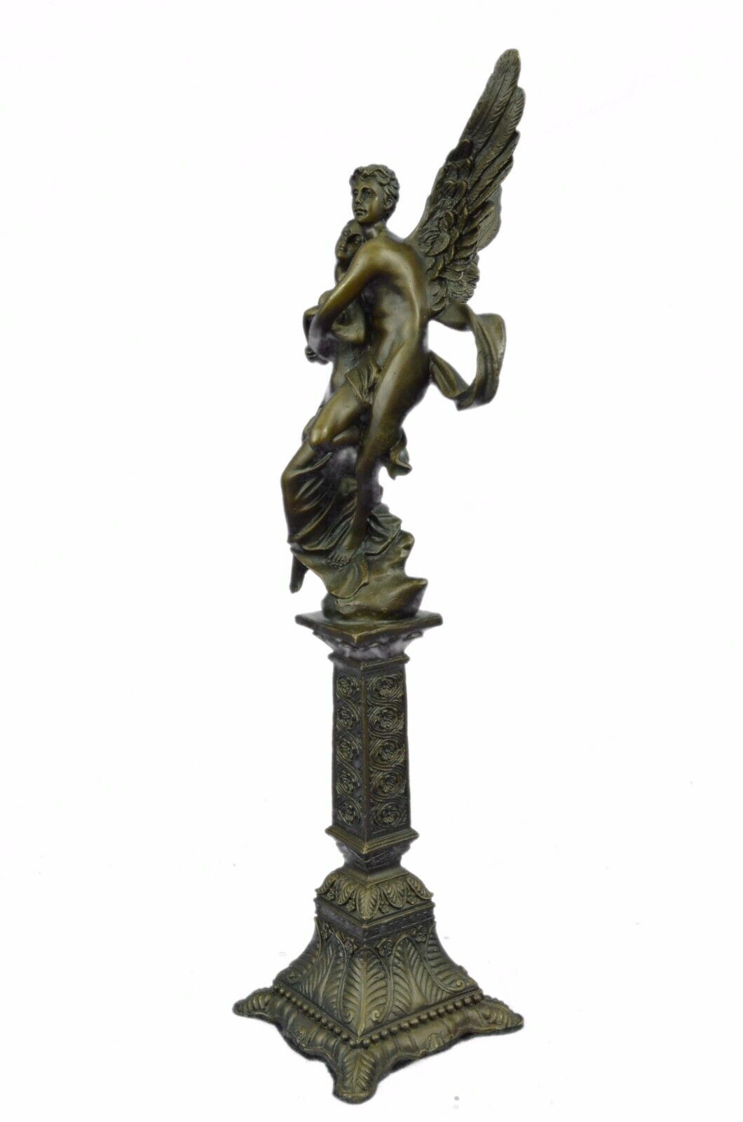 Sculpture Collectible Bronze Decor Signed Jean Debut Eros and Psyche Greek Myth