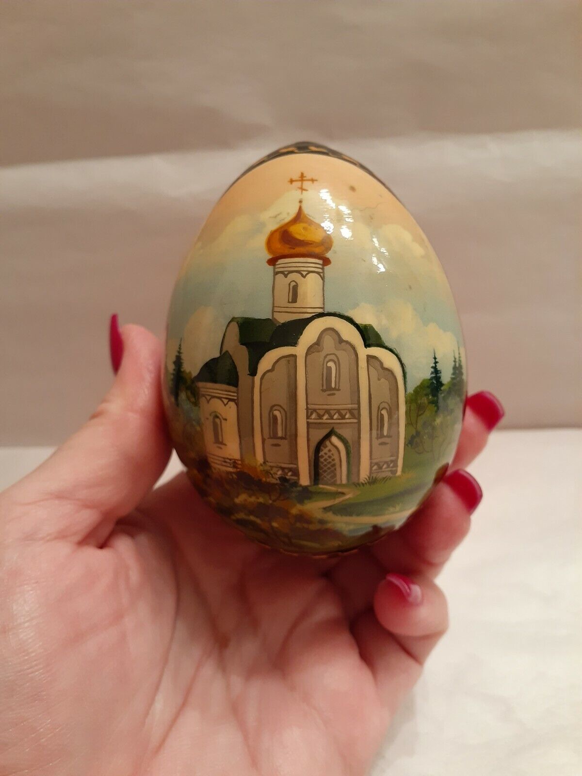 Russian Black Lacquer Egg 1805 antique